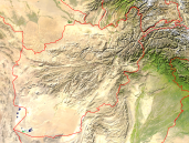 Afghanistan Satellite + Borders 1600x1200